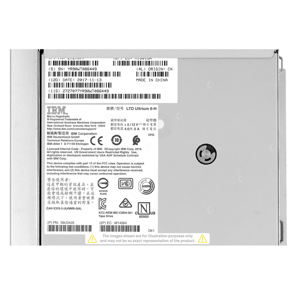 3-07027-01 QUANTUM LTO6 HH SAS DRIVE AND TRAY FOR QUANTUM SCALAR I40 I80